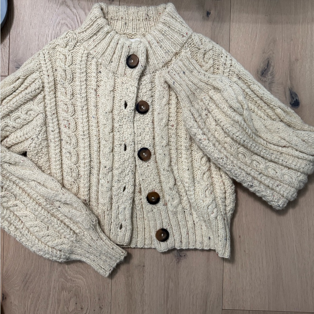 Doen Cable Knit Baby Alpaca Wool Cardigan